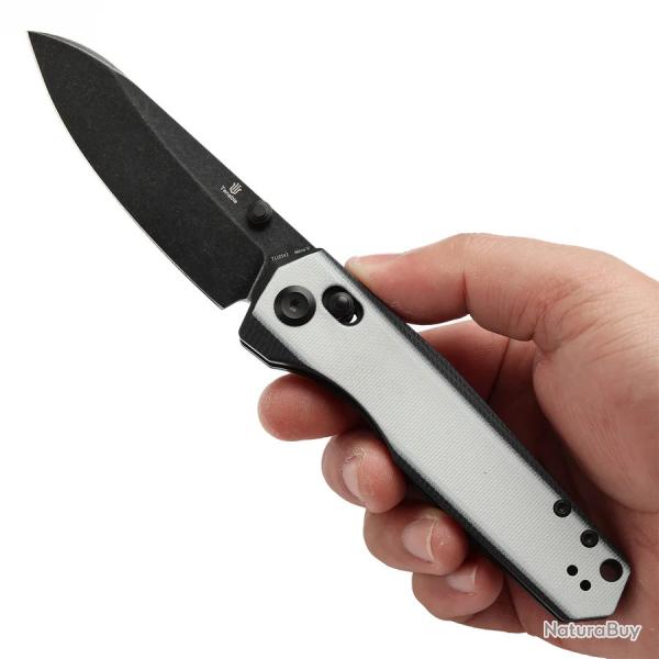 Couteau Tenable Beaver Black/White Lame Acier Nitro-V Manche G10 Axis Lock T1105V2