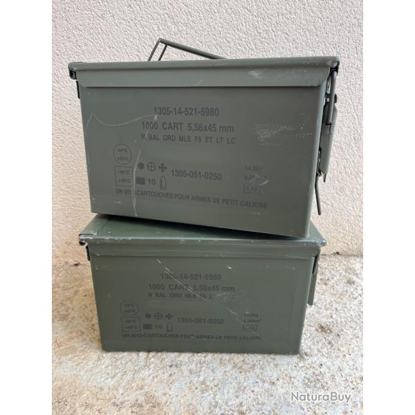 Lot de 2 caisses  munitions vides
