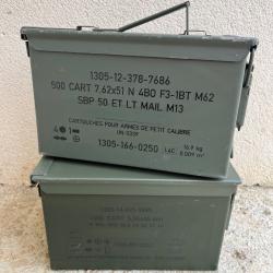 Lot de 2 caisses à munitions vides mili
