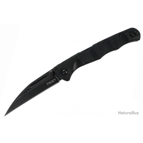 Couteau Cold Steel Frenzy II Lame Wharncliffe Acier CPM 3V Noir Manche G-10 Noir Clip CSFL35FRNBKBK