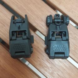 GUIDON + HAUSSE RABATTABLE ET RÉGLABLE (FLIP-UP) RAIL 21 MM