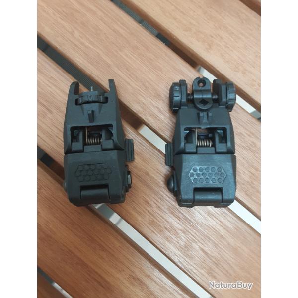 GUIDON + HAUSSE RABATTABLE ET RGLABLE (FLIP-UP) RAIL 21 MM
