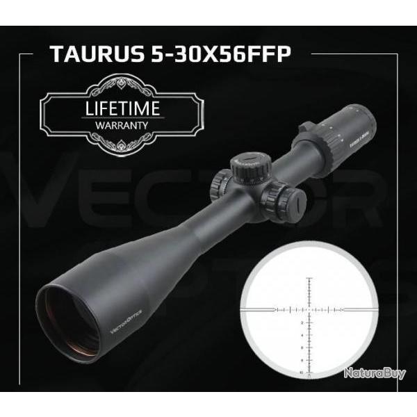 Lunette Vector Optics Taurus 5-30x56 FFP GEN II Rticule MPX1 6 Niveaux d'Illumination rouge Tir