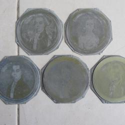 5 Matrices en étain photogravure 1830