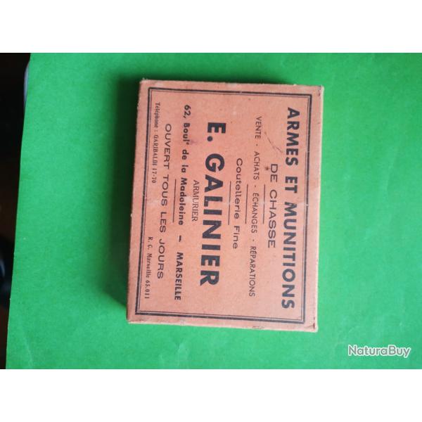 vielle boite de cartouche cal 16 de chez E.GALINIER MARSEILLE complete pour collection