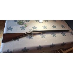 Ancien fusil a broches de collection Verney carron st etienne calibre 16 avec une boite de cartouche