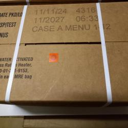 (Carton Complet) 12 Ration de Combat USA MRE Type A