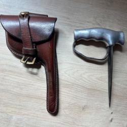 Poignard de Tranch&eacute;e Dague Robbins Dudley Appel&eacute; Push Dagger Royaume-uni - XX&egrave;me Si&egrave;cle WW1