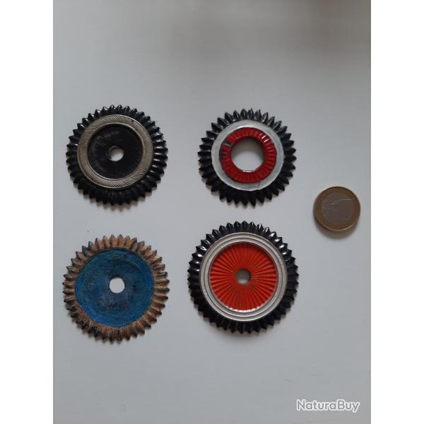Lot de 4 cocardes pour casque  pointe allemand de la Grande Guerre. Vendues comme copies.