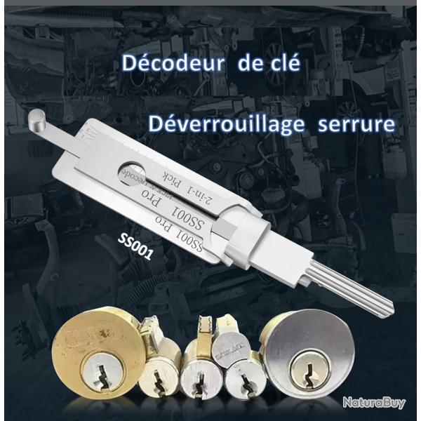 Dcodeur dverrouillage de serrure en acier double rainure