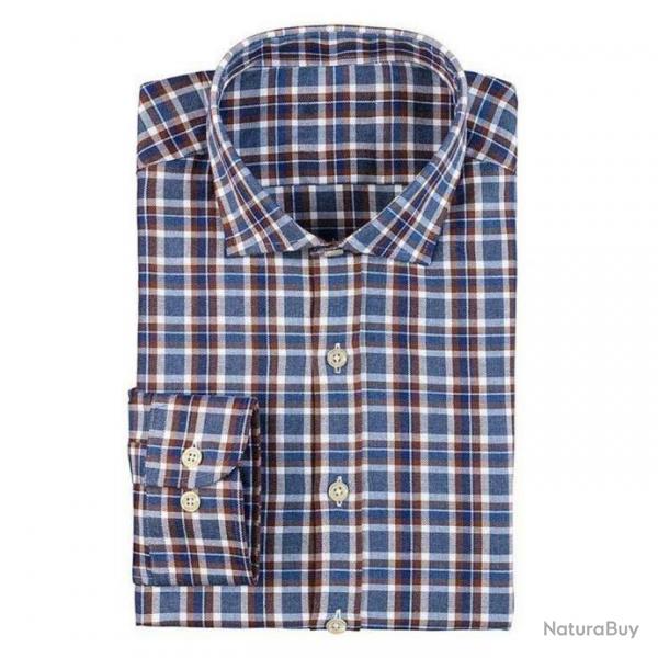 Prix de dpart  1 !! Chemise Verney Carron Cheverny Marron et Bleu