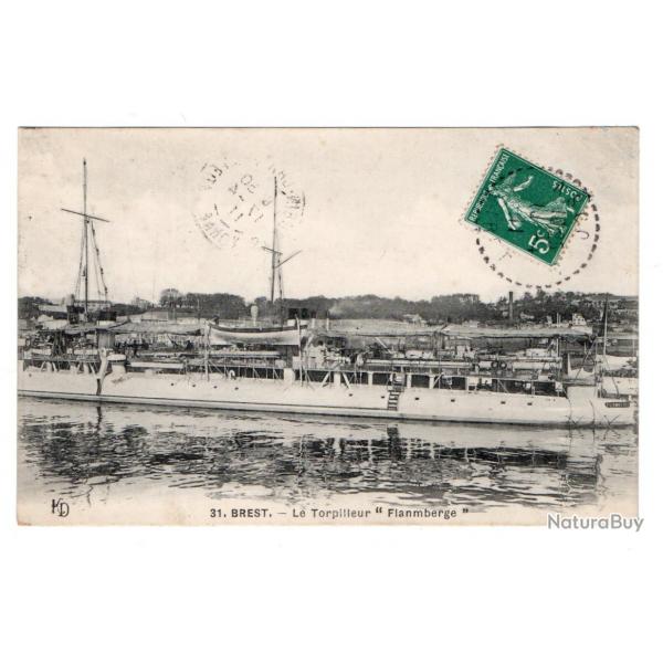 CPA- Marine Militaire FRANAISE - Brest - Le Torpilleur "Flanmberge"N1075