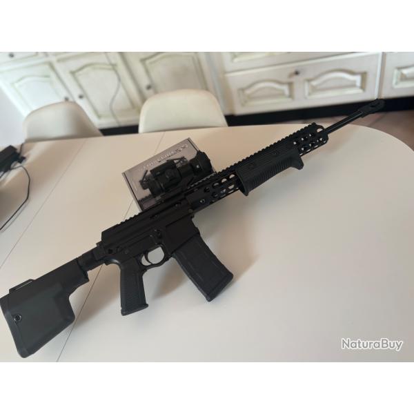 Carabine troy pump action 222 remington cat C + point rouge vortex