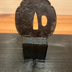 Très beau Tsuba fleurs argentée et doré