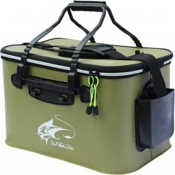 Seau de Pêche 30L Multifonctionnel Etanche EVA Seau Protection de Poissons Vivants Pliable