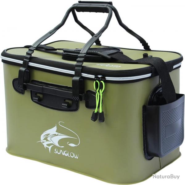 Seau de Pche 30L Multifonctionnel Etanche EVA Seau Protection de Poissons Vivants Pliable