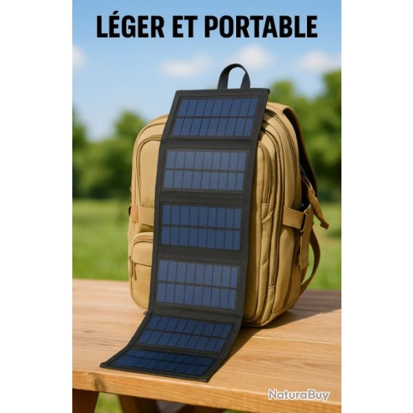 Panneaux Solaire Pliable Portable 20 W USB Charge Rapide Rando Tlphone Batterie Externe Camping