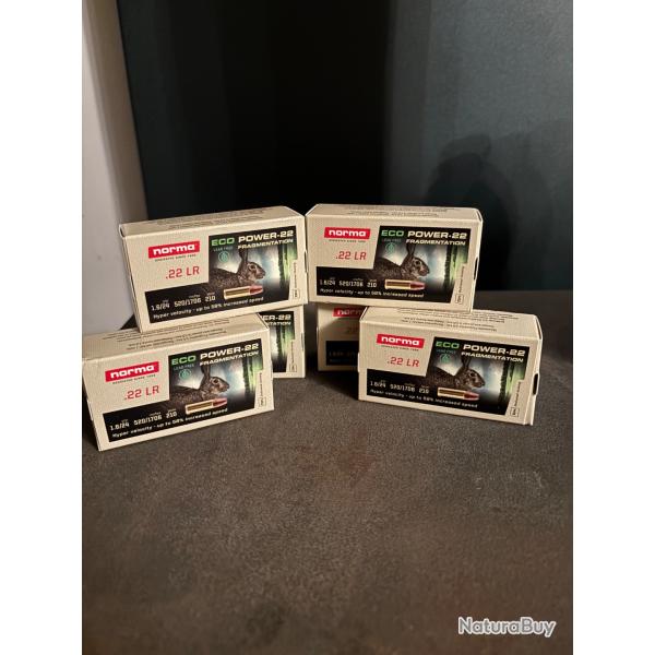 Balles munitions NORMA cal.22lr eco power-22