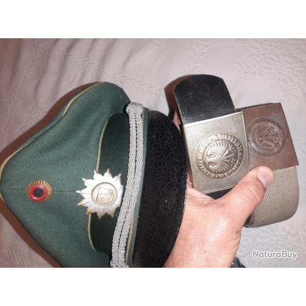 Lot Allemand OUEST et EST Casquette et 2 ceinturons.