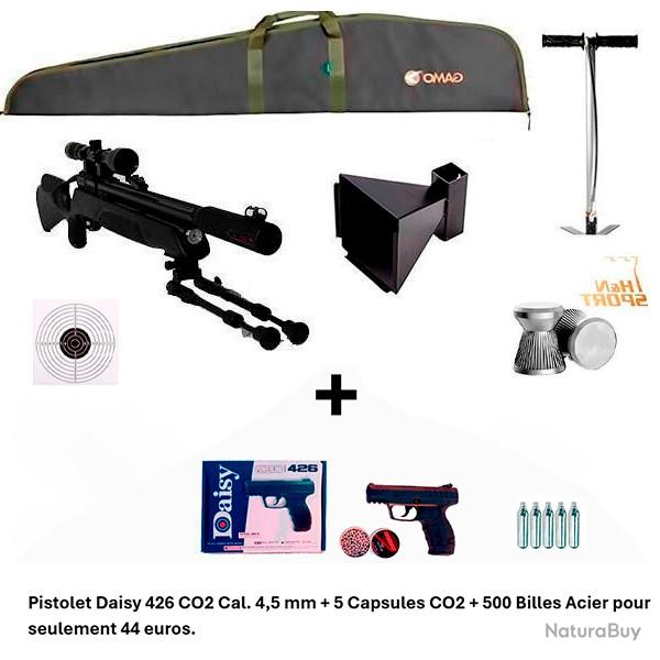 PACK COMBIN ! PACK18 Carabine Arrow Gamo 4,5 mm + Pistolet Daisy 426 + 500 billes en acier + 5 CO2