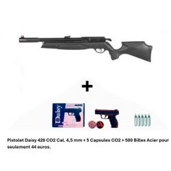 PACK COMBINÉ ! Carabine Arrow Gamo 4,5 mm + Pistolet Daisy 426 + 500 billes + 5 CO2 + Laser Rouge