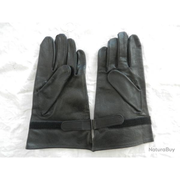 paire de gants militaires en cuir noir taille 9
