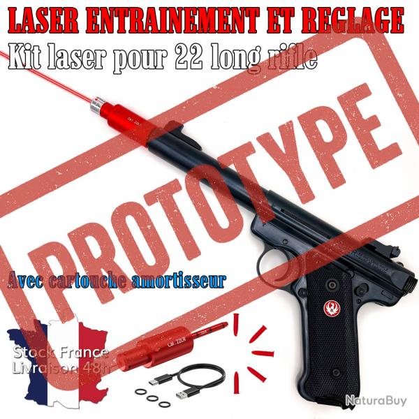 Kit cartouche laser tir  sec calibre 22lr avec cartouche amortisseur - Stock France