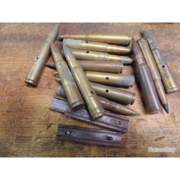 clip avec 5 mun montes 98k G98 neutra perces+ percutes mauser fusil ww1 ww2 7.92 8x57JS Karabiner