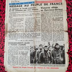 L'AMERIQUE EN GUERRE TRACT US ARMY LARGUE EN AV 1944 EN FRANCE PAR BOMBARDIERS