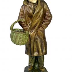 Secarel chryséléphantine le porteur de pommes bronze et ivoire sculpture