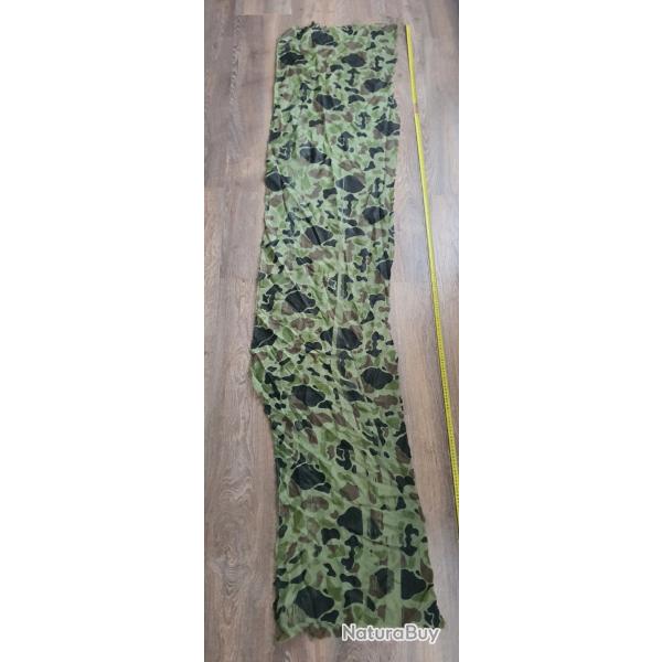 Bande de tissu camoufl tir d'une voilure de Parachute. Para US Ww2 ou indo Algrie Lgion REP