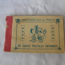 WW1 FRANCE CARNET NEUF MILITAIRE FRANCAIS " CORRESPONDANCE DES POILUS 25 CARTES POSTALES IMPRIMÉES "