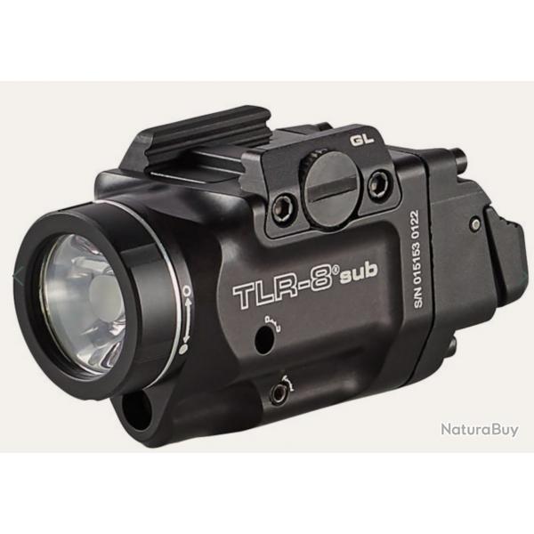 LAMPE TACTIQUE STREAMLIGHT TLR-8 SUB - POUR GLOCK 43X/48 - LASER ROUGE