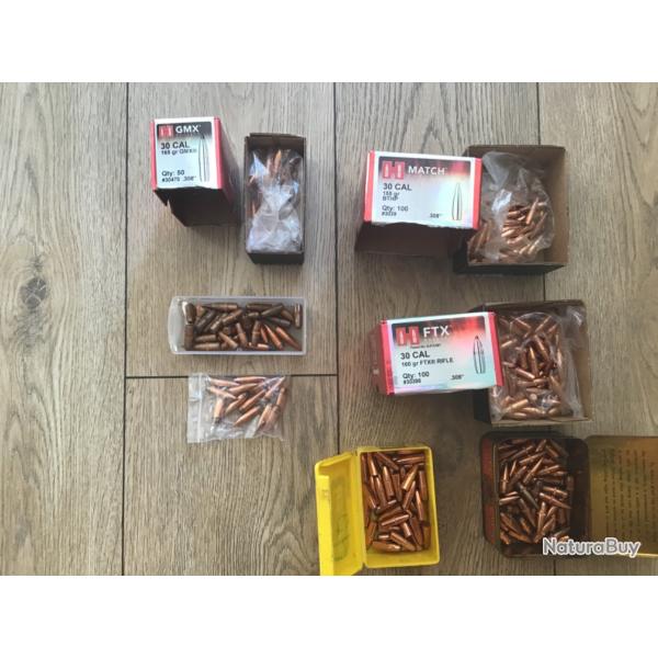 LOT DES OGIVES HORNADY ET SPEER CAL308
