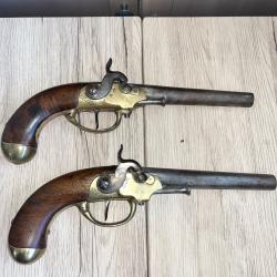 Pistolet de cavalerie ou d'arçon réglementaire modèle 1779 et 1786 à coffre - Type 1 à percussion