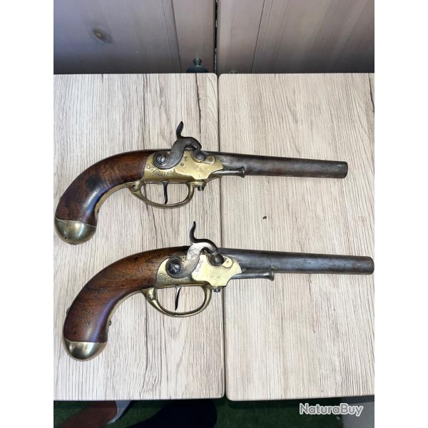 Pistolet de cavalerie ou d'aron rglementaire modle 1779 et 1786  coffre - Type 1  percussion