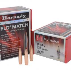 Ogives HORNADY 30 .308 208 gr ELD MATCH 30731 - Boite de 100 unités