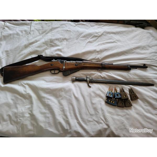 Mousqueton Berthier M16 8mmLebel +baonnette+ 7clips+ sangle TBE