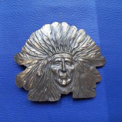 boucle de ceinture visage d indien / western  Décor repoussé