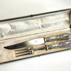 SERVICE A GIGOT ARGENT / MINERVE XIXème / COUTEAU - FOURCHETTE