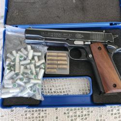 COLT 1911 P.A.K UMAREX CUSTOMISÉ ASPECT VIEILLI ET CROSSES EN BOIS
