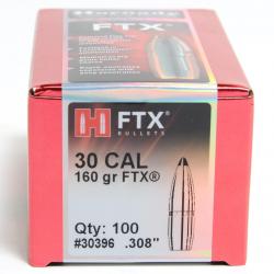 Ogives HORNADY 30 CAL 308 160gr FTX 30396 - Boite de 100 unités