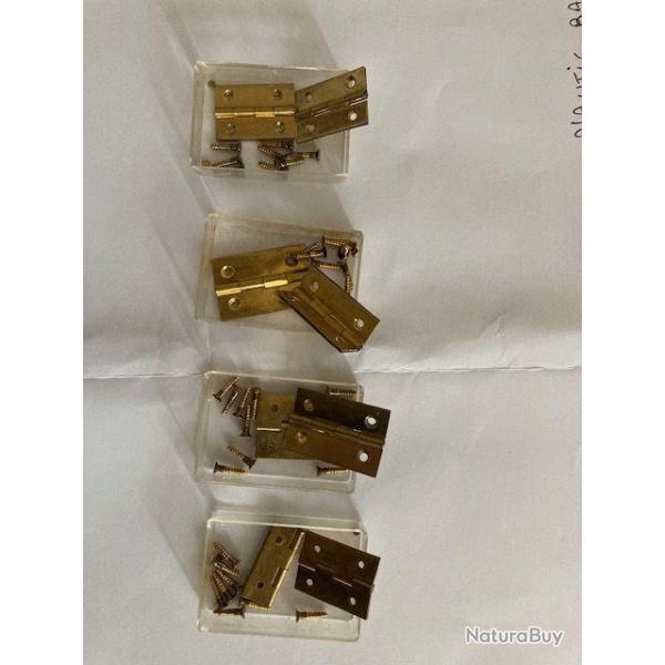 1 lot de 4 paires de mini charnires en laiton