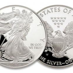 Pièce argent pur 1 oz United States Liberty Silver Eagle 2016, tube de 20 pièces