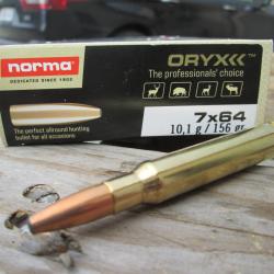 20 cartouches ORYX 7x64 en 10.1 g/ 156gn de NORMA
