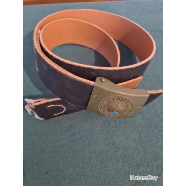 Ceinturon avec boucle de ceinturon Allemand WW2 en reproduction 110cm A121