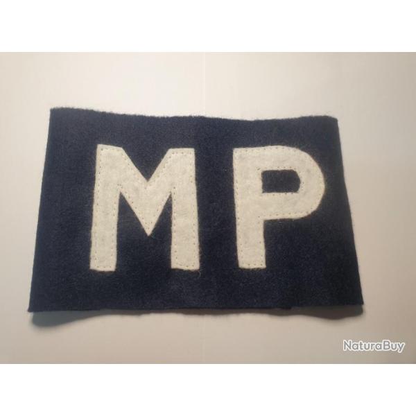 Brassard MP bleu marine et blanc en reproduction US WW2  A121