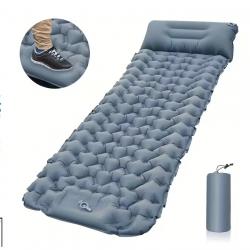 Matelas de Couchage Gonflable Trekking - Pompe Intégrée - Ultra-Léger & Imperméable Gris