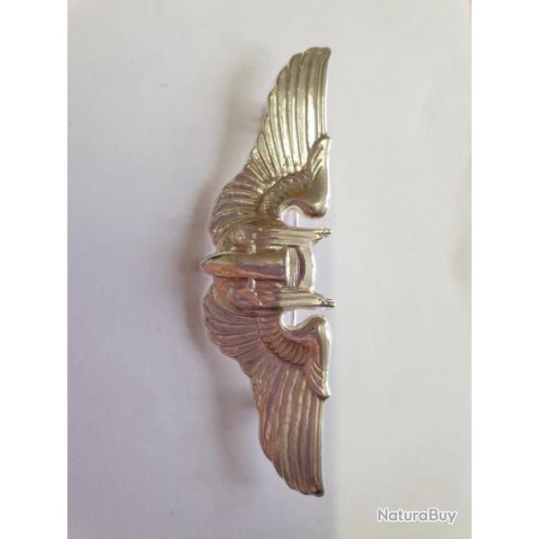 Insigne mtal brevet pilote  7,6cm   en reproduction  P.1123