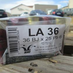 25 cartouches LA 36 cal 12/70 en 36 BJ pb 6 JOCKER
